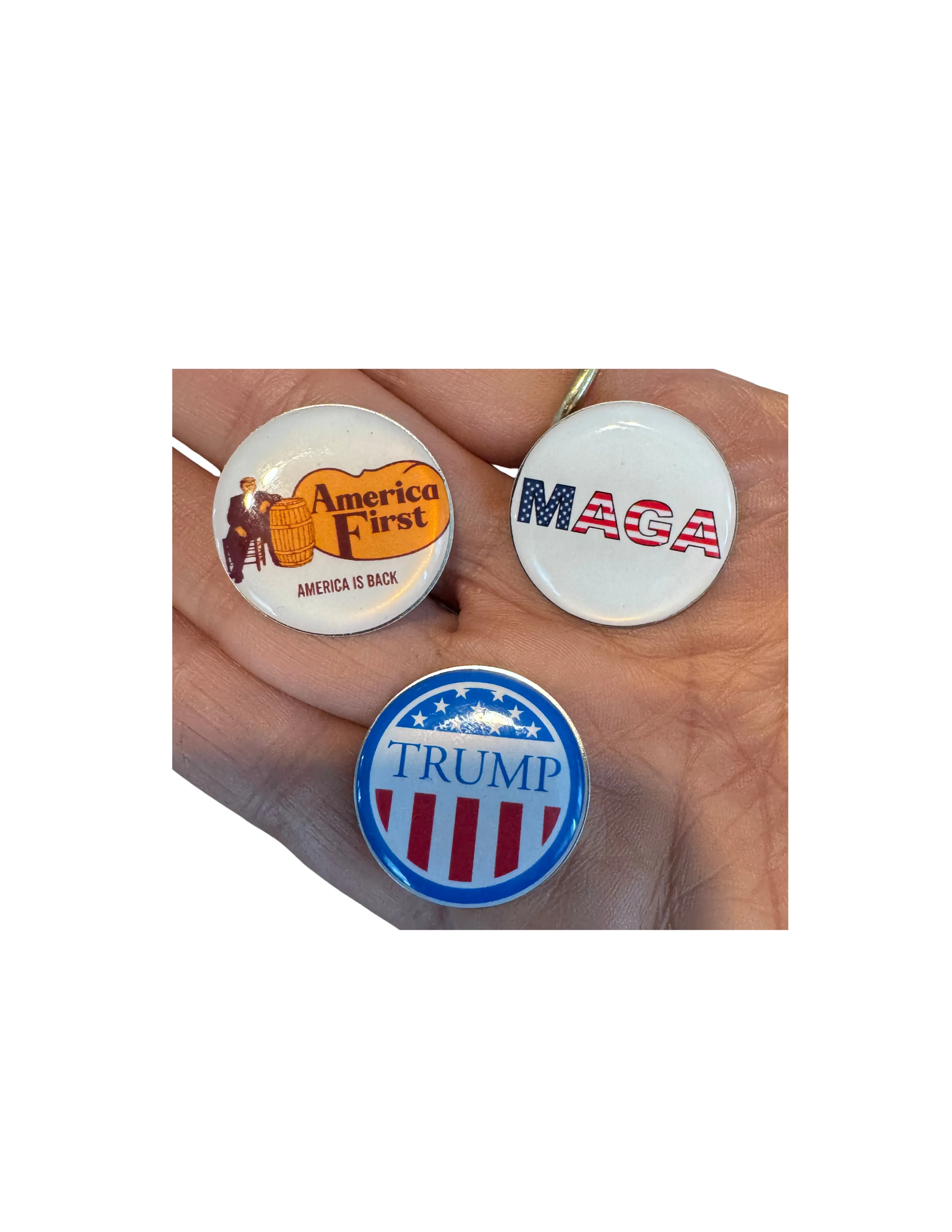 Patriotic Magnetic Golf Ball Marker, Handcrafted 1-Inch Stainless Steel Design for Adults, Water-Resistant, Father's Day & Birthday Golf Gift, Holiday, America First, Golf Enthusiasts