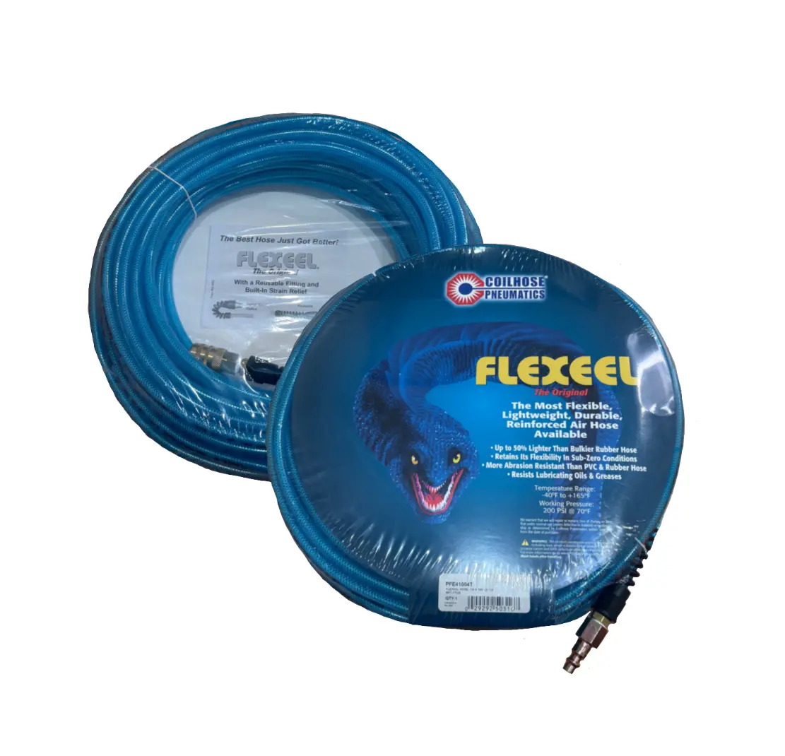 FLEXEEL Coilhose 1/4 100FT Pneumatics Reinforced Polyurethane Straight Air Hose