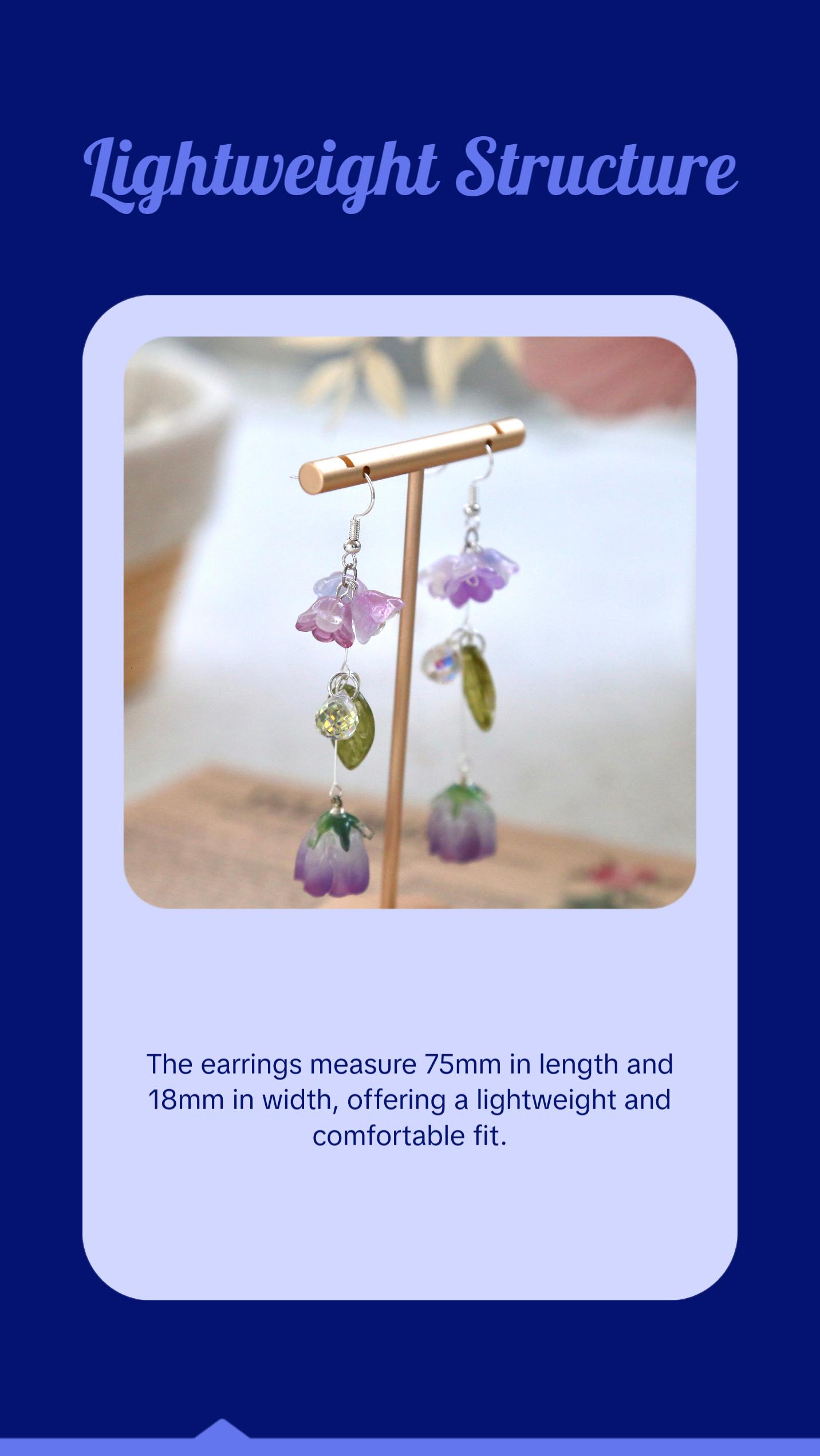 Purple Rose Earrings