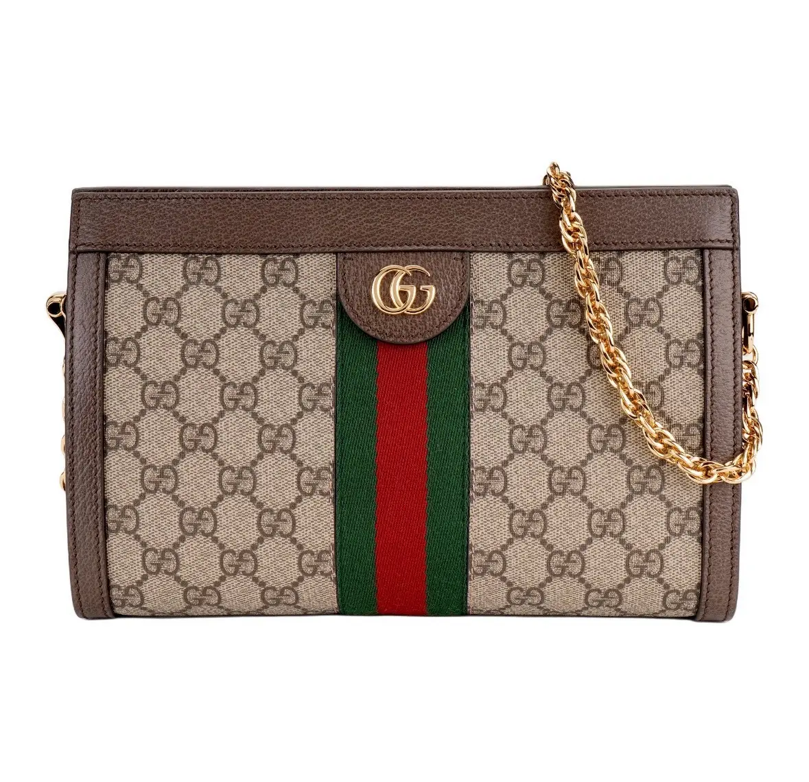 Pre-owned GUCCI Ophidia Small Clutch Bag, Brown GG Supreme Canvas 2506981M