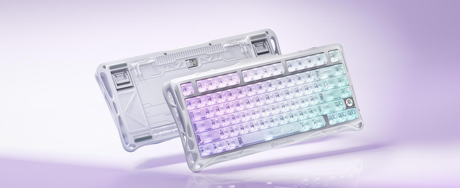 GravaStar Mercury K1 Lite Crystal Aurora 75% Mechanical Gaming