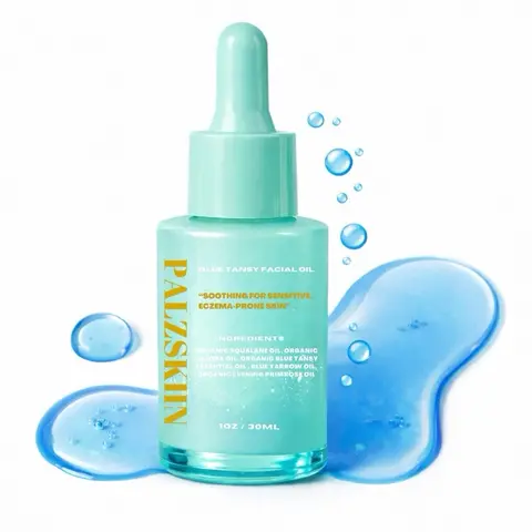 PALZSKIIN Blue Tansy Facial Oil for All Skin Types Gentle Skincare Hydrating with Jojoba Oil for Daily Use