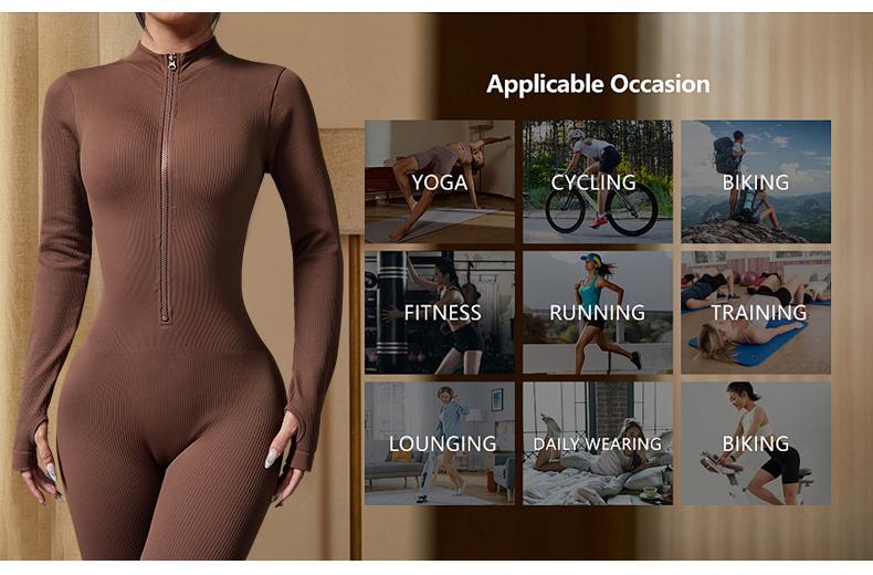 RASMEE Ladies' 3 Piece Slim Fit Sports Jumpsuit with Tight Waist Design Unique Tailoring Pure Color Indoor Outdoor Wear Fashionable Sportswear for Gyms and Sports Activities Fitness Outfit Stretchable Activewear