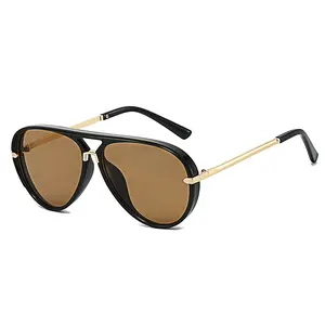 Aviation Sunglasses Women Brand Designer Pilot Sun Glasses Uv400 Simple Fashion Suitable Shapes Gold Trim Black Frame Unisex
