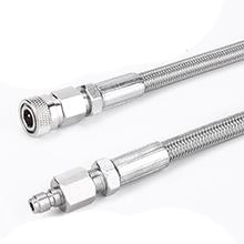 HK Paintball Airsoft Fill Whip Hose Extension 4500 Psi PCP, 36 inch Stainless Steel Air Fill Station & Charging System with Universal Quick-Disconnect Plug Adapter