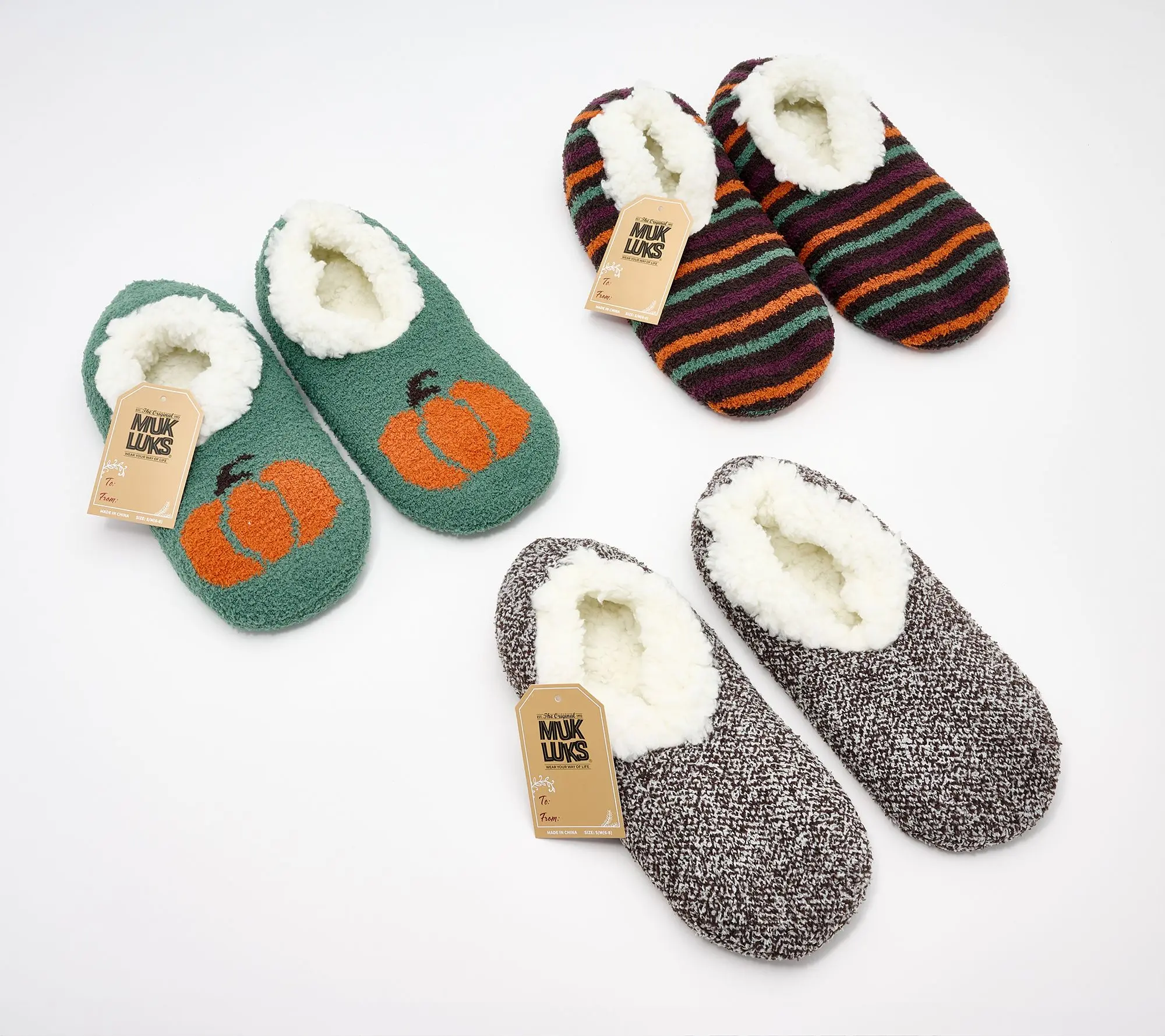 MUK LUKS Set of 3 Aloe Infused Ballerina Slipper Socks