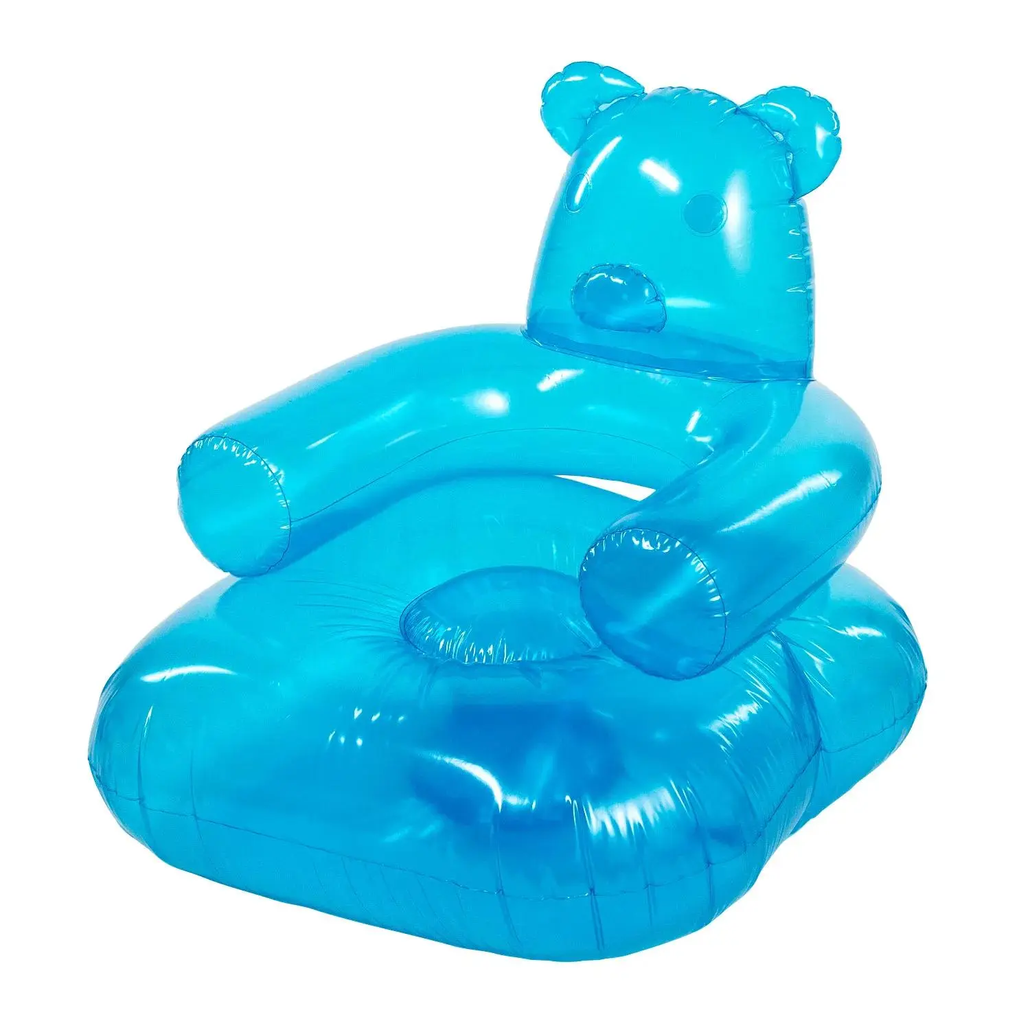 Unisex Inflatable Blue Gummy Bear Vinyl Chair (27" x 29") - Gummy Bears Themed Party Favor, House Decoration