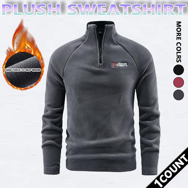 Men's Ski Snow Stand-up collar half-zip sweatshirt  Insulated Fleece Outdoor Mountain Hooded Winter Coat Sporty Breathable Outerwear  men clothing