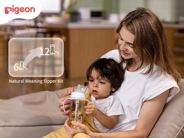 Pigeon Natural Weaning Silicone Sipper Conversion Kit 6-12 Months Breastfeeding Bottle for Newborn to Toddler Feeding vasopara bebe