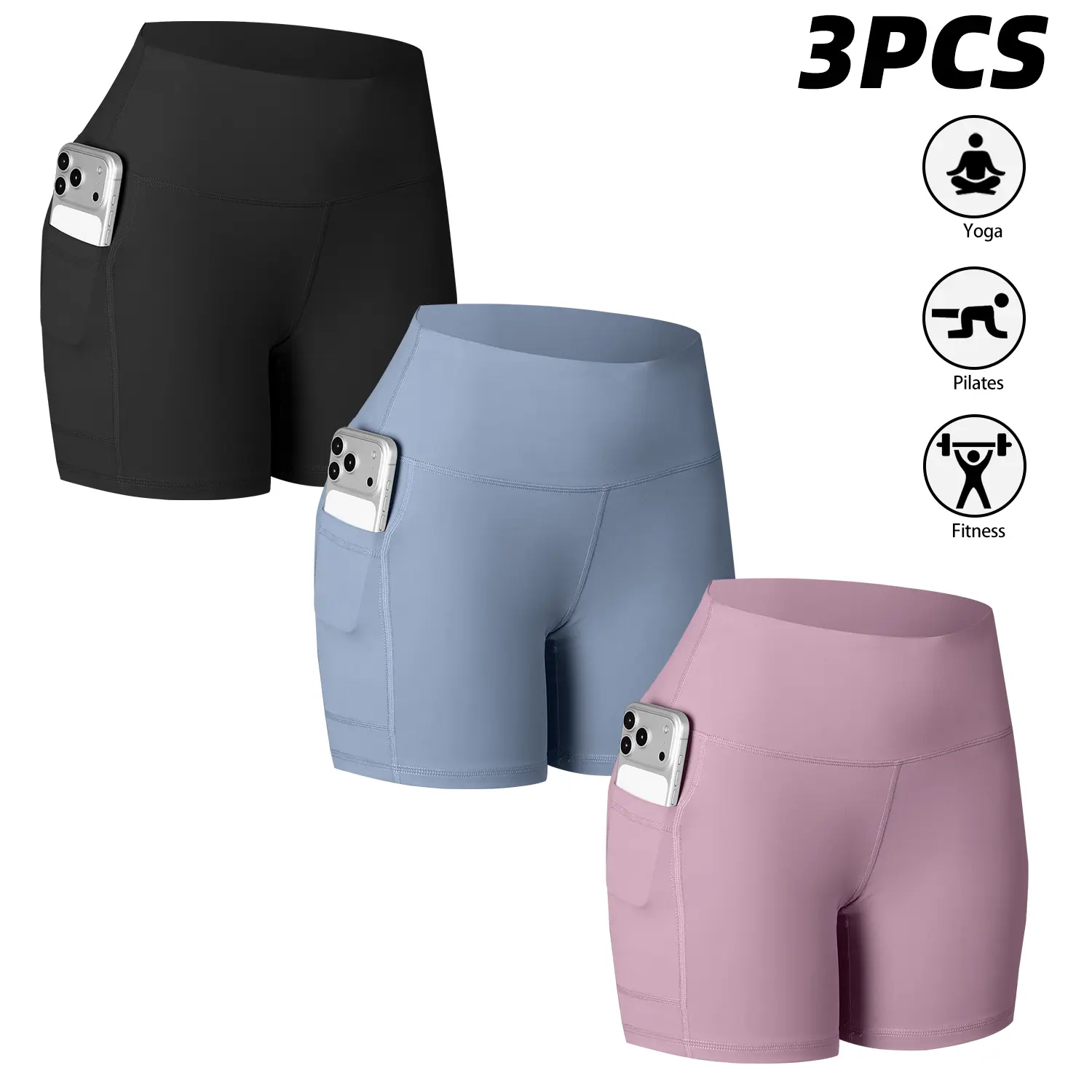 3PCS-Black-Pink-Blue