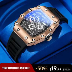 Men's Colorful Punk Style Quartz Watch, Multi.Functional Waterproof Dual Display Wristwatch, TrendyFashion Sport Watch, Birthday Gift with Gift Boxfashionable wristwatch multifunctional men luminous hand
