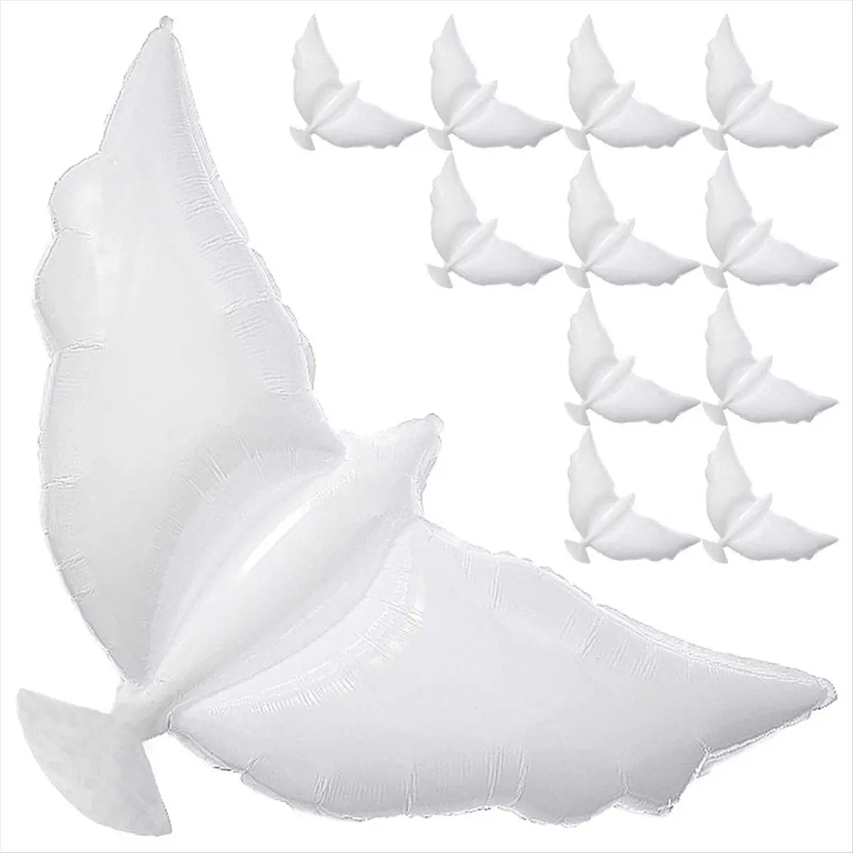 12-Pack Biodegradable White Angel Lanterns - Heaven-Inspired Home Decor Fengshui Ornaments for Funeral, Wedding Use