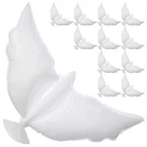12-Pack Balloons Memorial Release in , Biodegradable White Angel Lanterns Funeral Party Decorations