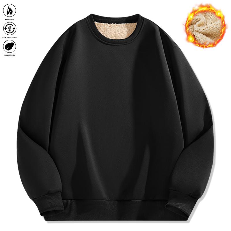 3-Pack,Men's Fleece-Lined Warm Pullover Sweatshirt , LongSleeve, Round Neck for Fall/Winter Comfort, FleeceSweatshirt
