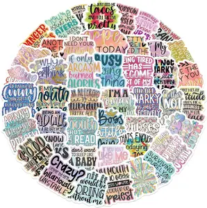 50Pcs Funny Sarcastic Phrase Stickers for Adults, Sarcastic Quote Meme Sticker Pack, Vinyl Snarky Decals for Laptop Water Bottle Scrapbook Journal Notebook