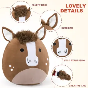 PEACHCAT Original Quarter Horse & Appaloosa Horse Stuffed Animal 12" Cute Horse Plush Soft Plushies Toys Gifts for Kids Adults Brown #summervibes Soft Huggable