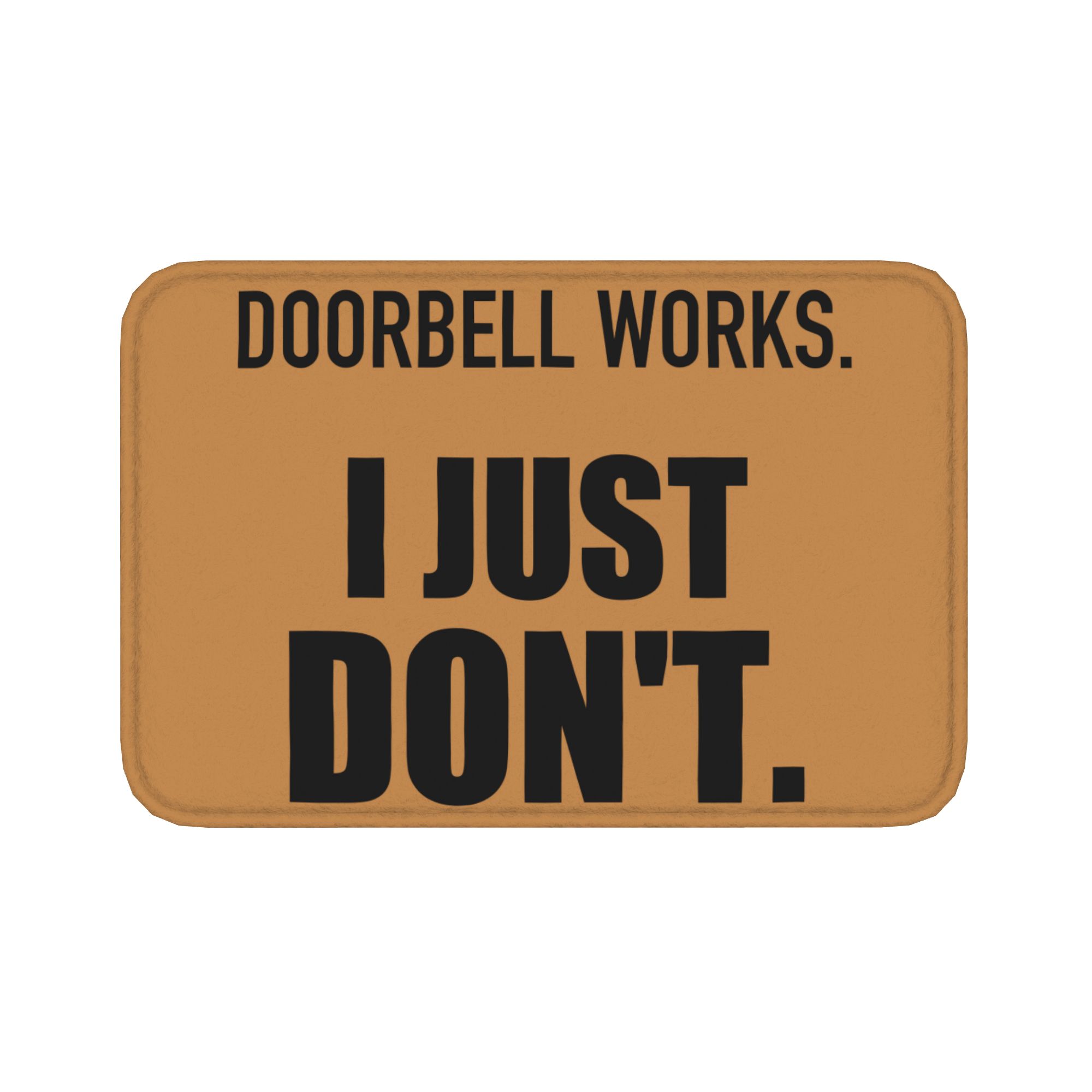 Humorous Doorbell Printed Flannel Doormat, Anti-Slipping Multi-Size Indoor Entry Rug with Social Battery Quote, Washable Home & Office Bath Mat, One-Piece