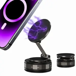Upgraded Vacuum Magnetic Car Phone Holder 360° Reinforced  Ultra Suction Cup Phone Mount for MagSafe Cell Phone Holders for Your Car/Gym/Mirror Mount for iPhone & Android