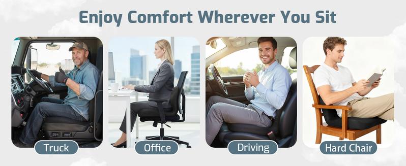 2026 New Upgraded Non-Slip Memory Foam Seat Cushion with Lumbar Support for Back Pressure Relief Office Chair Car Seat Sciatica Pad Adjustable Strap for Desk Gaming Chair 2026 New Upgraded Non-Slip Memory Foam Seat Cushion with Lumbar Support for Back Pressure Relief Office Chair Car Seat Sciatica Pad Adjustable Strap for Desk Gaming Chair