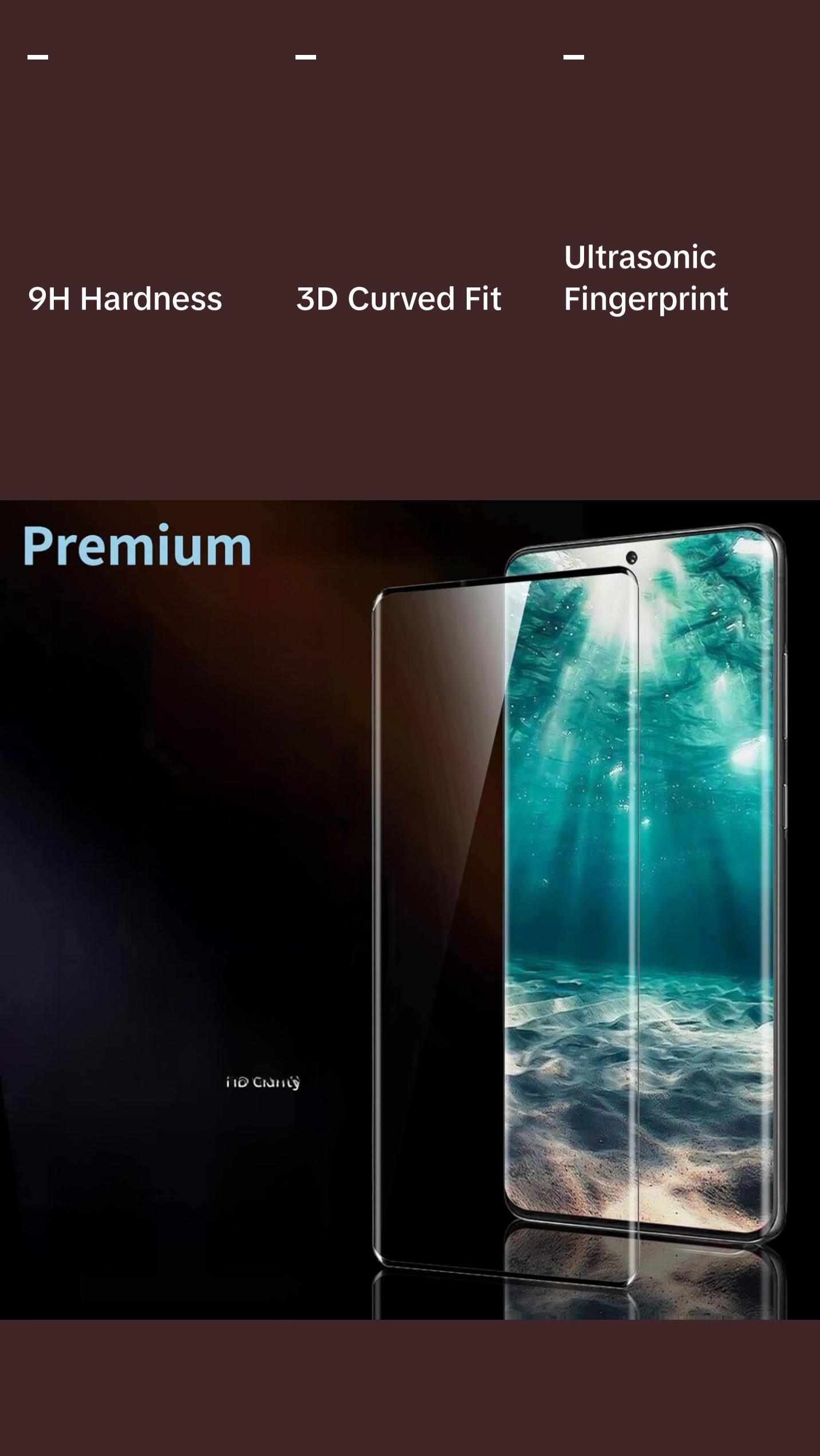 [2+2 Pack] Galaxy S21 Ultra Screen Protector Tempered Glass for Samsung Galaxy S21 Ultra 5G, Ultrasonic Fingerprint Compatible,3D Curved,HD Clear with 9H Tempered Glass Camera Lens Protector Shockproof Automatic