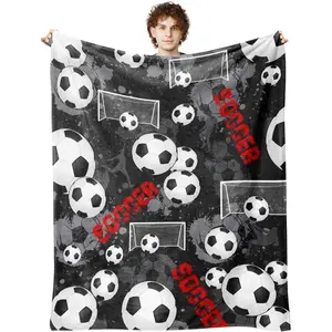 Soccer Blanket for Boys Girls Kids, Soccer Gifts for Boys Girls, Soft Soccers Gift for Room Decor Bedding