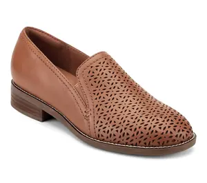 Earth Leather Perforated Loafers-Piper