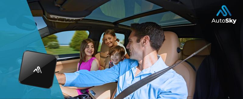 AutoSky TV Adapter – Wireless Apple CarPlay Converter with HDMI Input for Fire Stick, Roku & Streaming Apps on Your Car's Infotainment Screen