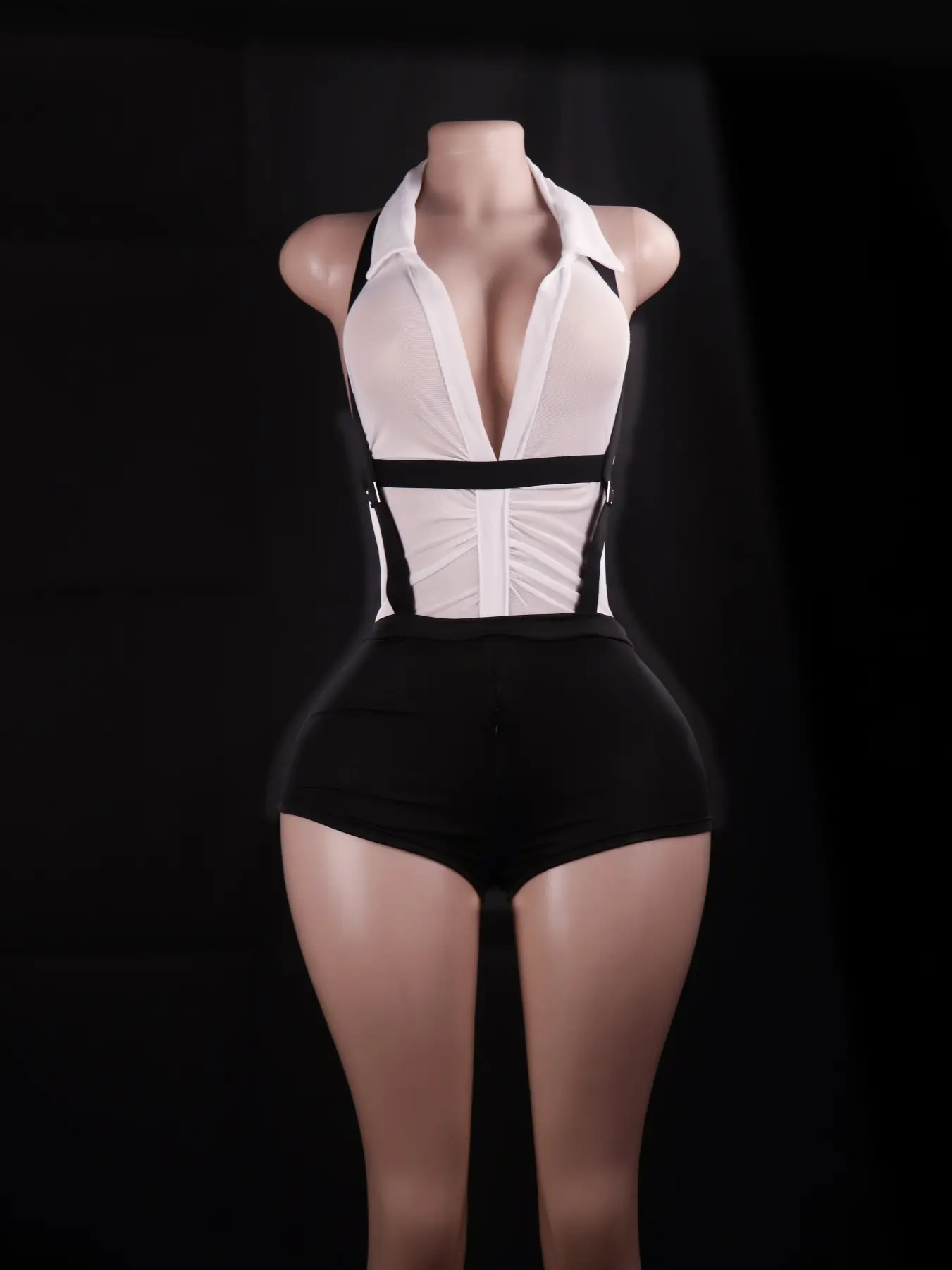 Role Play Police & Secretary Costume | Women's Halterneck Deep V Stripless Erotic Uniform Lingerie Set for Passionate Night