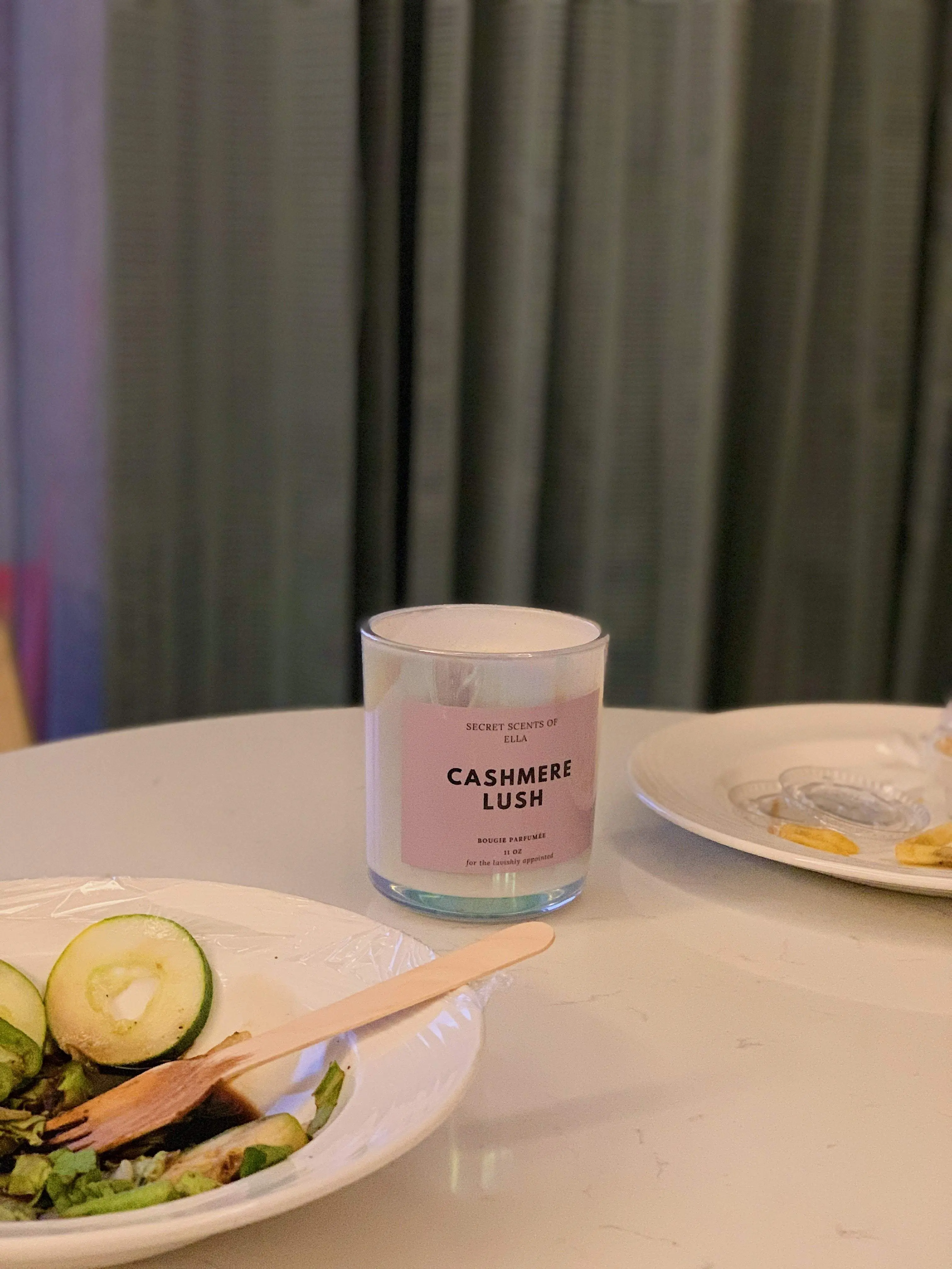 Cashmere Lush Candle - Warm Vanilla, Cashmere, Amber, Fruity Citrus - 11oz - Flower, Decor soy wax