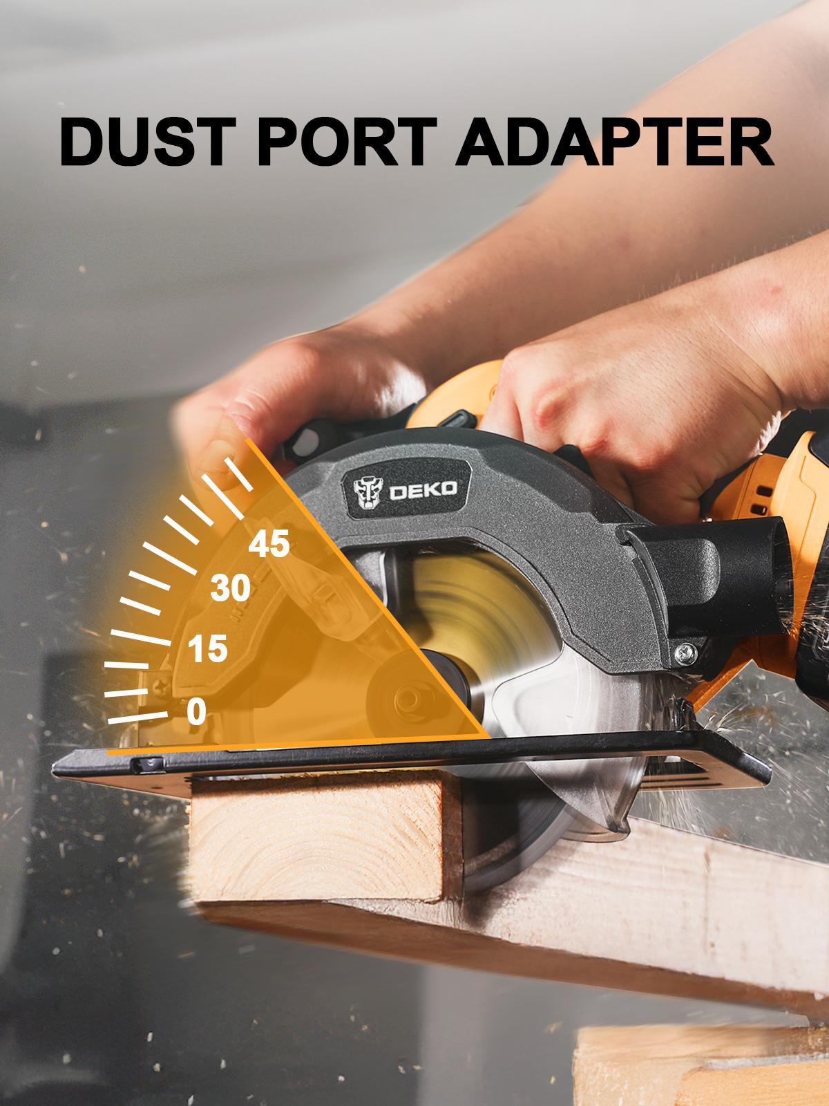 DEKO 20V Cordless Circular Saw With 4.0Ah Battery And Charger, 5500 RPM No Load Speed, Lightweight Design, 165mm 6 1/2 Inch 800W Electric Saw For Wood, Plastic, Metal Cutting And Decorative Construction