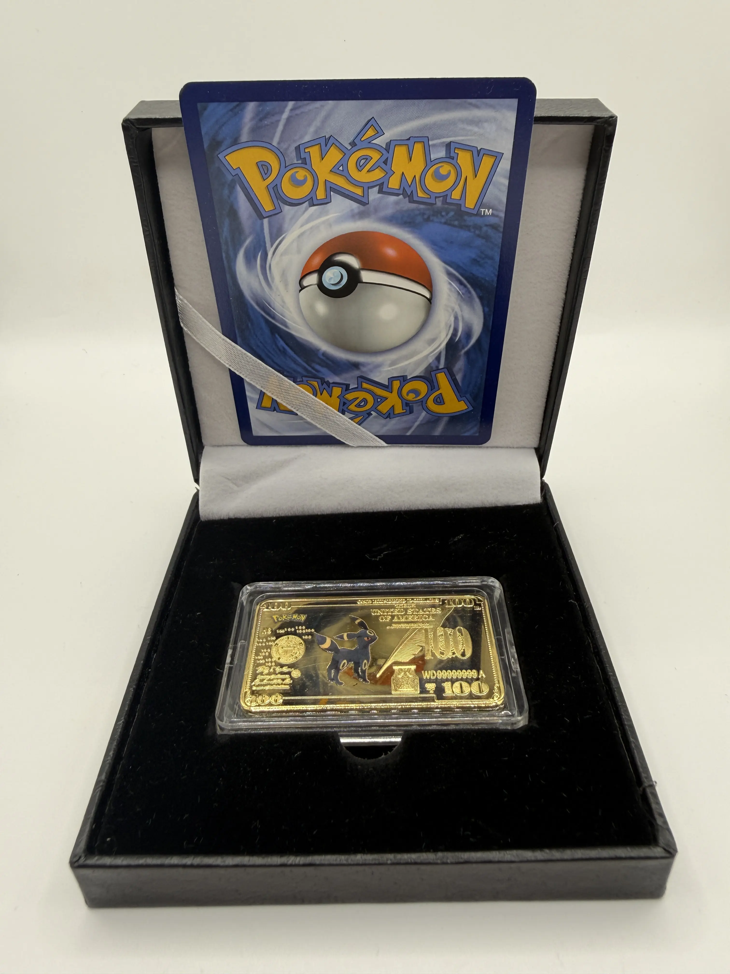 Pokemon Card and Collectible Umbreon Gold-Plated Bullion Bar W/ Display Box - Guaranteed Vintage Card