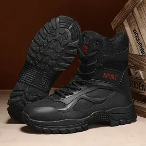 Men's All-Season All-Terrain Multi-Purpose High-Top Military Boots with Side Zipper - Lightweight, Breathable & Slip-Resistant Hiking Shoes for Mountaineering, Jungle Exploration, Rock Climbing, Camping and Casual Wear Tactical Work Boots