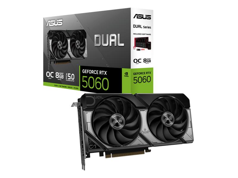 ASUS Dual GeForce RTX 5060 8GB GDDR7 PCI Express 5.0 x8 ATX Graphics Card DUAL-RTX5060-O8G