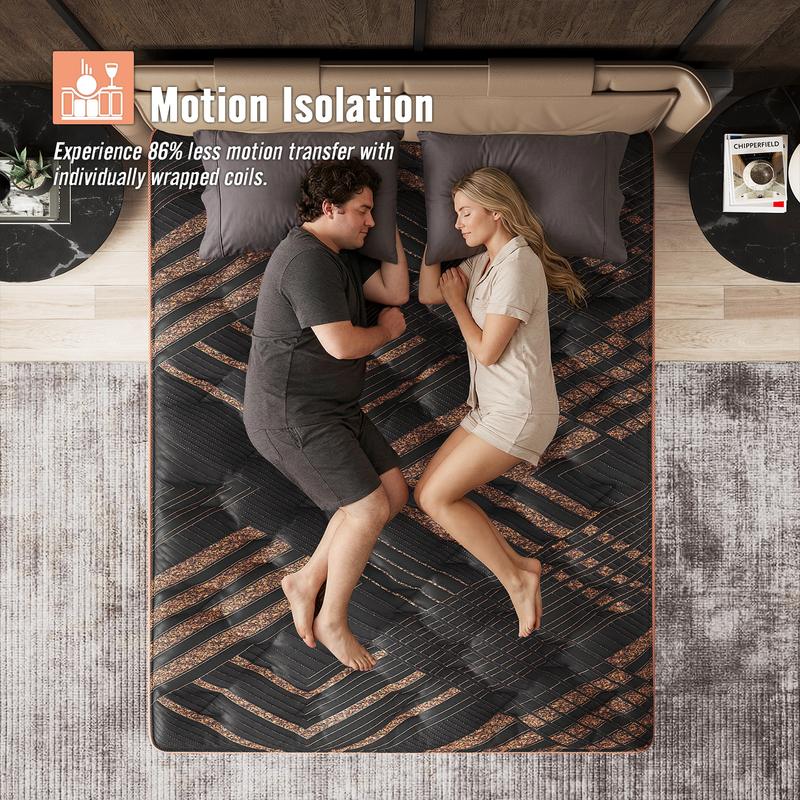 12/14Inch Mattress Twin Full Queen King Bed Size Memory Foam - Ergonomic Design Medium Firm Hybrid Mattress, Luxurious Comfort With Pocket Springs Gel Memory Foam