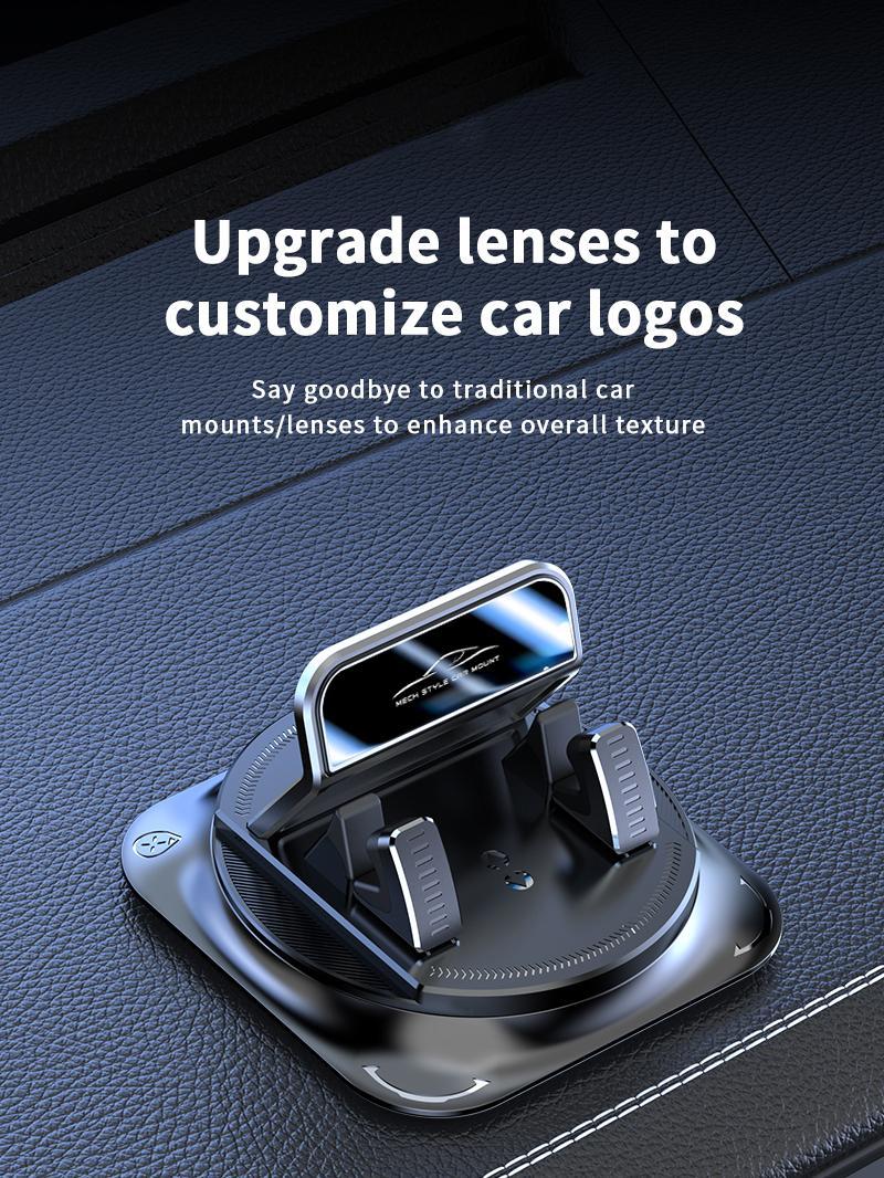 Car phone holder 360 degree rotation, suitable for car navigation in-car dashboard, horizontal and vertical screen adjustment angle, suction cup fixed non-slip mobile phone holder suitable for iPhone and Android