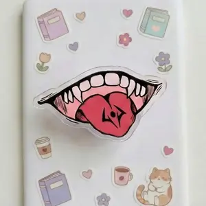 Magnetic Phone Grip JJK King of Curses Mouth Kindleholder – Scary Anime Fangs & Tongue Graphic, Japanese Manga Villain Aesthetic, Magneticphonegrips for Boys, Halloween Gift