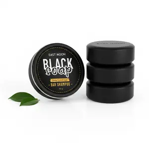 1PC Men's Black Shampoo Bar - Grey Coverage &Hair Nourishing Soap, Deep Cleansing &Shine-Enhancing Hair Care