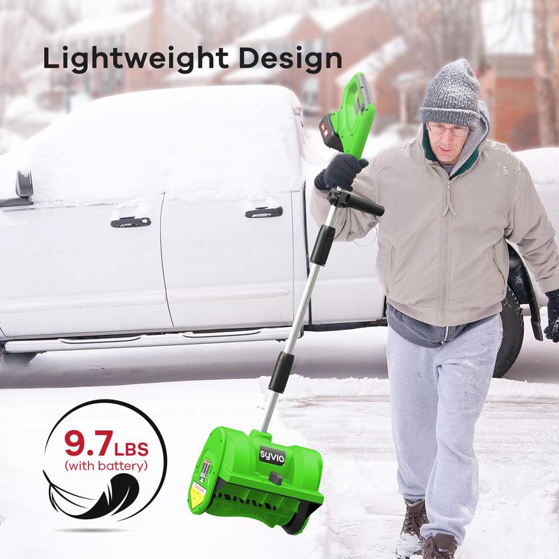 【The Final Sale!】Snow Shovel | ENHULK/Syvio 20V | 12-Inch | 4-Ah Cordless Snow Shovel with Directional Plate & Adjustable Front Ha 【The Final Sale!】Snow Shovel | ENHULK/Syvio 20V | 12-Inch | 4-Ah Cordless Snow Shovel with Directional Plate & Adjustable Front Ha