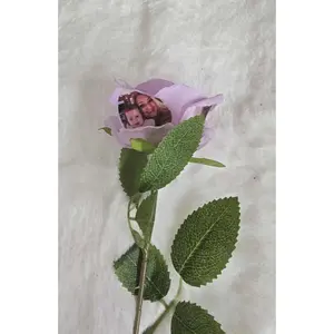 Purple Rose Custom Forever Flower Photo & Text Rose, Personalized Keepsake Gift, Valentine’s Day Anniversary Wedding Mother’s Day Flower Keepsake Décor (Copy)