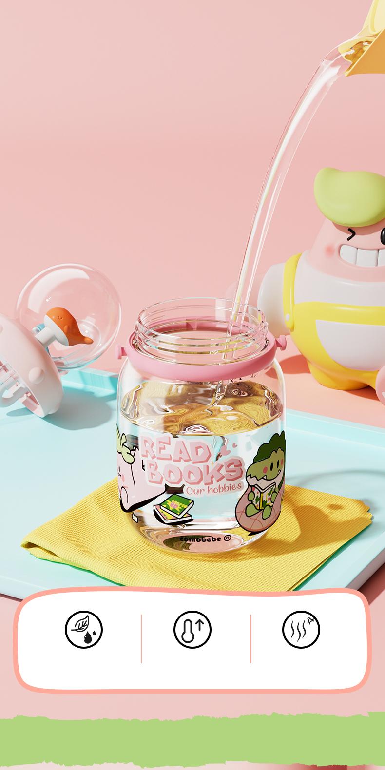 【COMOBEBE】18oz Tritan Sippy Cup – Whale Spray Design, BPA-Free, Spill-Proof, Dishwasher Safe, Fun for everyone Bottle Drinkware