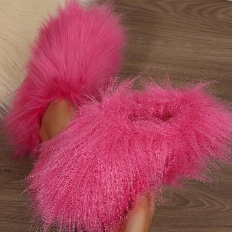 Women's Furry Faux Boots Winter Warm Lined Snow Boot Comfortable Outdoor Plush Flat Shoes Winter Warm Mini Snow Boots Springfresh