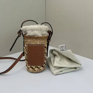 Pre-owned Loewe Raffia Crossbody Bags Paula's Ibiza Pouch Woven Beige CPU0308