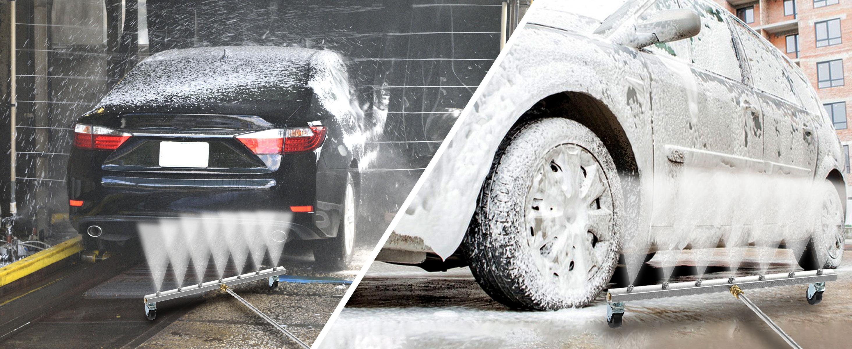 M MINGLE 24” Undercarriage Pressure Washer Attachment, Undercarriage Sprayer with 7 Nozzles, Under Car Washer with 3 Counts Extension Wand, 4000 PSI, ChristmasGift