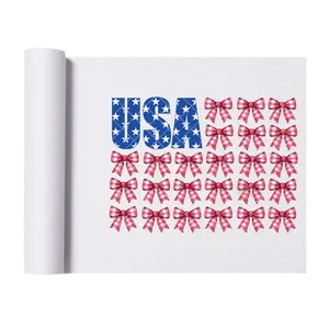 USA Ribbon Flag - Direct Print Film Transfer for T-Shirts, Cotton, Polyester & Blends - High-Quality Print