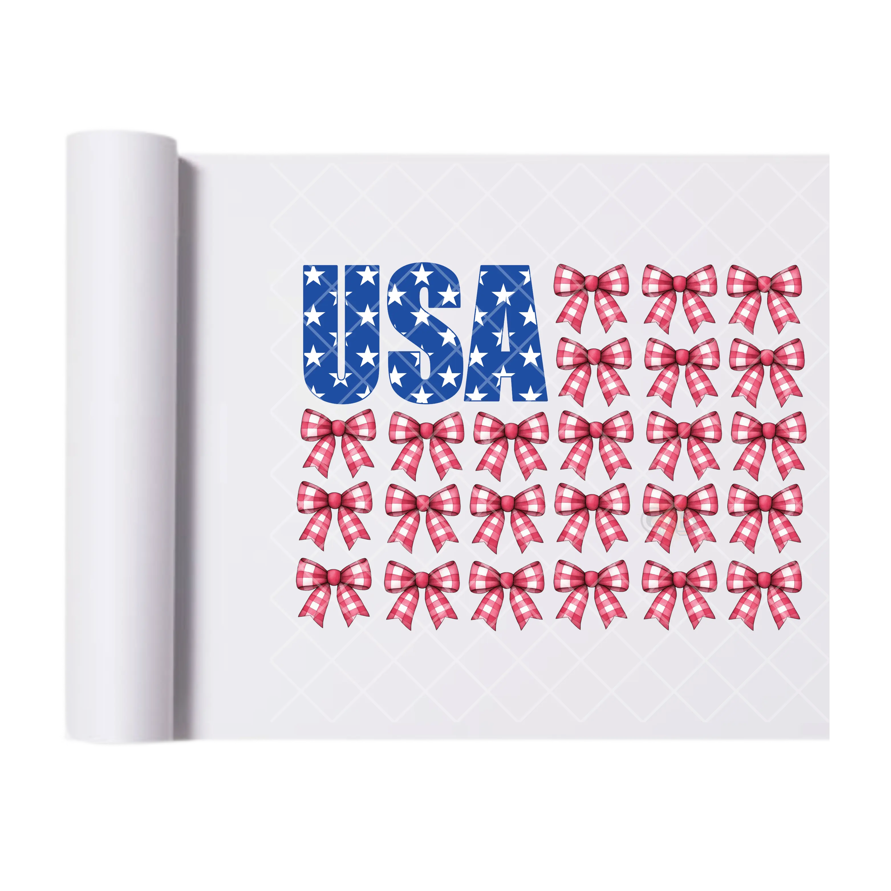 USA Ribbon Flag - Direct Print Film Transfer for T-Shirts, Cotton, Polyester & Blends - High-Quality Print