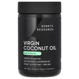 Sports Research Virgin Coconut Oil, Cold Pressed, 120 Veggie Softgels