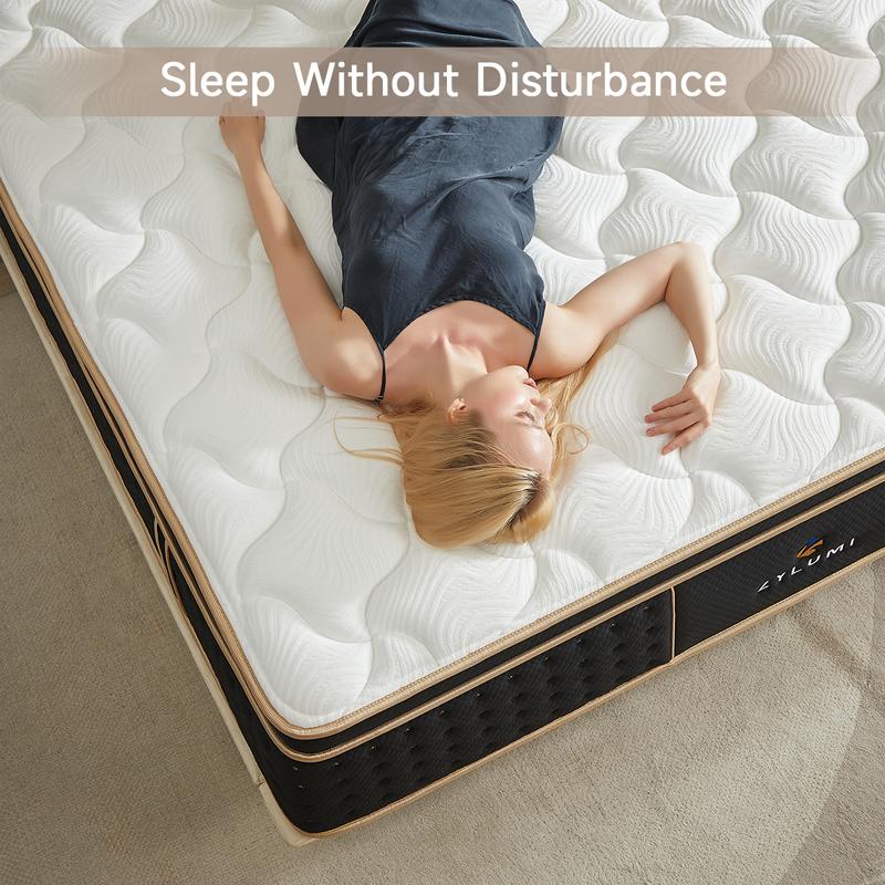 [ZYLUMI]  Hybrid Mattress in a Box, 10/12/14 Inch, Twin/Full/Queen/King, Gel Memory Foam & Zoned Support Springs, Pressure Relief, Breathable Fabric, Motion Isolation, CertiPUR-US & OEKO-TEX