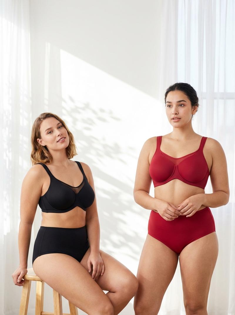 HSIA Cardi Comfort Plus Size Unlined Non-Padded Underwire Smoothing Wide Strap Full Coverage Minimizer T-shirt Bra