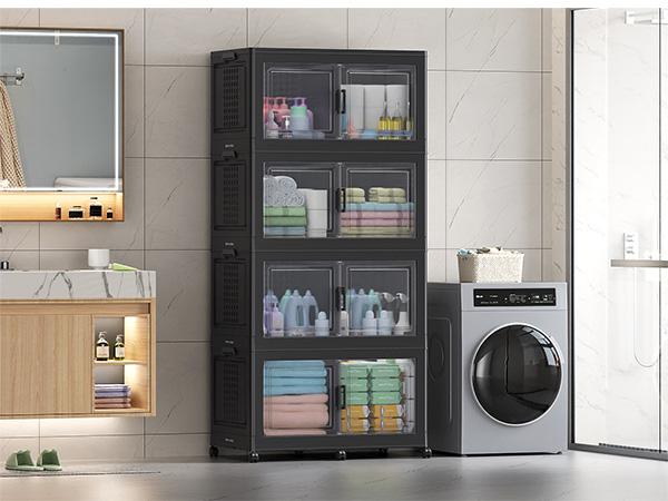 Broview V40 464Qt/600Qt/800Qt Large Stackable Storage Bins with Lid & Wheels, Extra Large Stackable Storage Bins with Dividers,19"D Closet Organizers and Storage Cabinet Shelves Collapsible Box for Home Kitchen