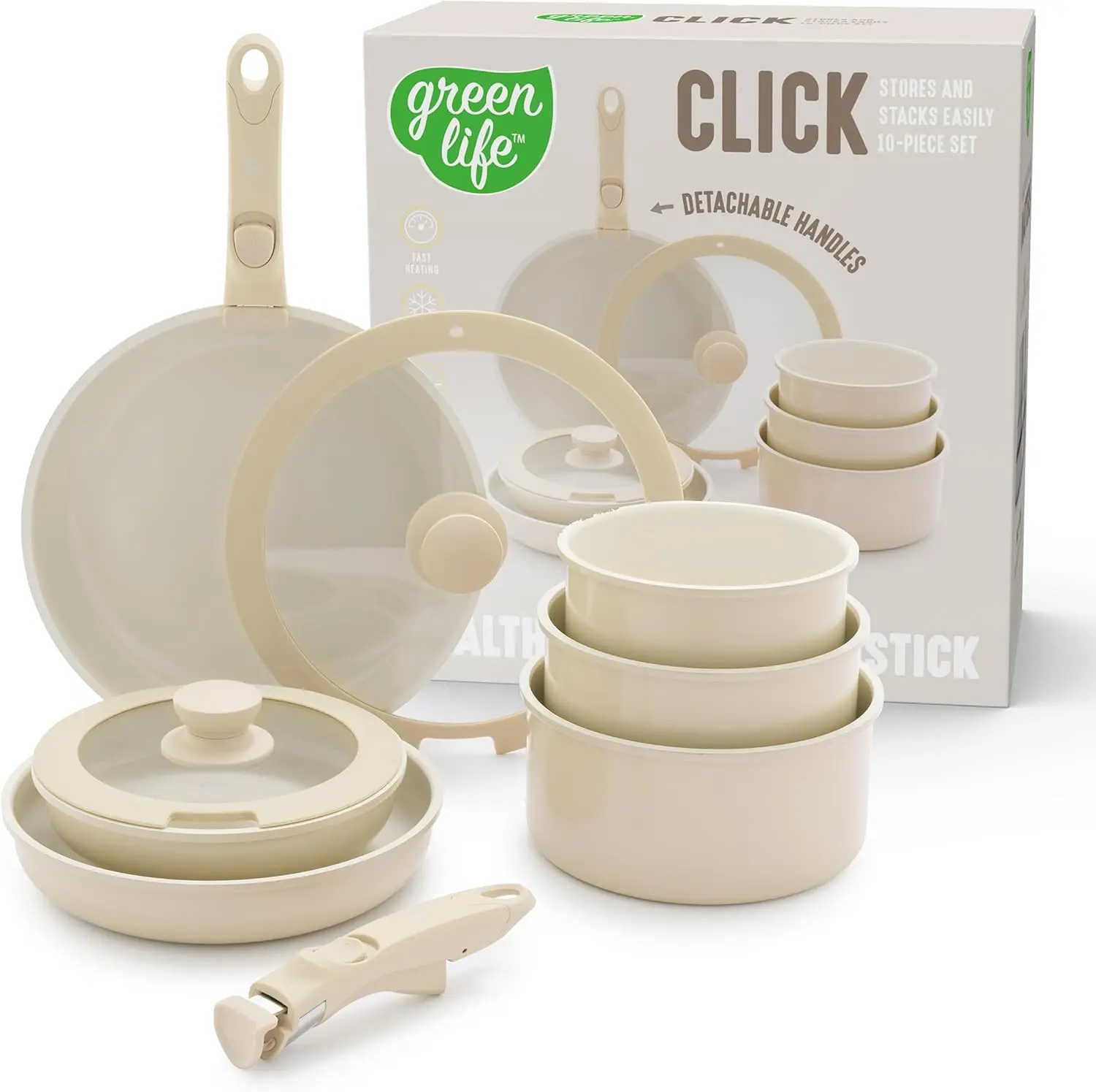 10-Piece Stainless Steel Cookware Set - Cooking Pots, Sauce Pans with Handles, Oven-Safe Kitchenware Set